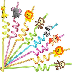 🦁 Sip & Roar – Jungle Animal Party Straws for Wild Fun at Every Sip! - ThiGui