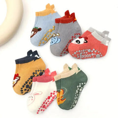 π§¦π» 6-Pair Cartoon Animal Socks β Comfy, Non-Slip, and Cute for Active Little Toes! π¨π§ - ThiGui