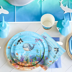 🐙🌊 Under the Sea Party Tableware – Ocean Fun for First Birthdays & Baby Showers! 🎂🐢 - ThiGui