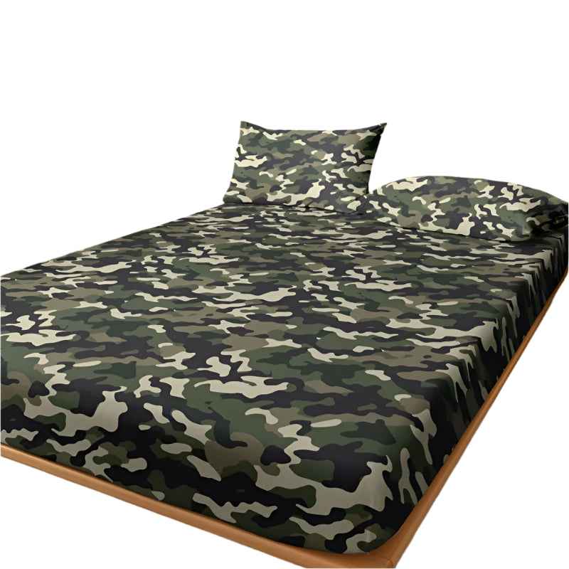 🪖Tough Look, Soft Touch! Green Camo Fitted Sheet for Adventurous Boys - ThiGui