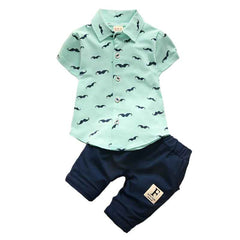 🧢 Charming Little Explorer Set – Cool Summer Shirt & Shorts for Adventurous Boys - ThiGui