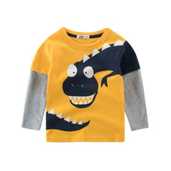 🦖Roarsome Dino Tees – Long Sleeve Fun for Little Explorers! - ThiGui