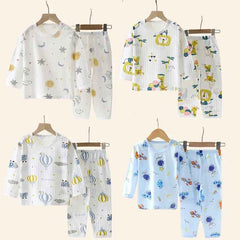 👦🛏️ Soft & Snuggly Cartoon Pyjama Set for Boys – Long & Short Sleeve Options! - ThiGui