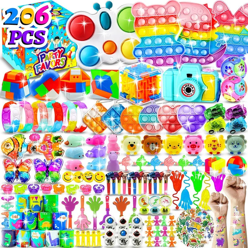 🎉 206-Piece Surprise Toy Set – Bulk Party Fun for Curious Little Explorers! 🎁🦸♂️ - ThiGui