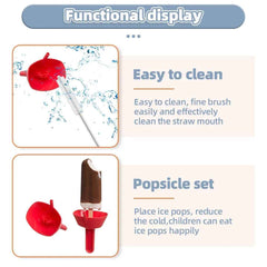 🌞 No-Mess Popsicle Holder with Straw – Summer’s Best Friend for Sticky-Free Fun! 🍦 - ThiGui