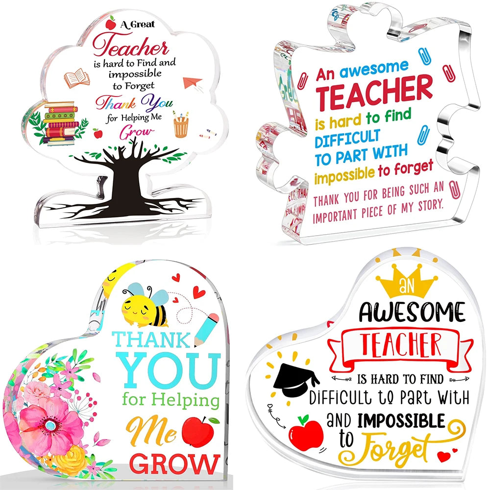 🍎📄 A Heartfelt “Thank You” That Lasts – Acrylic Keepsake Gift for Teachers & Mentors 💖 - ThiGui