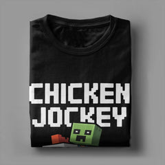 Chicken Jockey Pixel Zombie Tee π§ββοΈπ 100% Cotton Gamer Fun - ThiGui