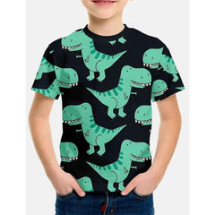 🦕 Epic Dino Adventure Tee – Roar Into Summer in Style! 3D Dinosaur Print T-Shirt for Boys – Cool, Bold, and Summer-Ready! - ThiGui