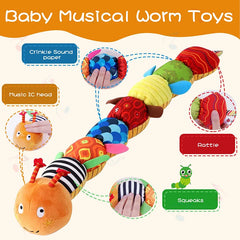 🎵 Snuggle & Shake! Soft Baby Caterpillar Rattle Toy for Newborns 👶✨ - ThiGui