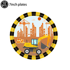 🚧 Party Zone Activated! Construction-Themed Tableware Set for Boys Who Dig Trucks 🛠️🎉 - ThiGui
