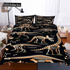 🦖Jurassic Dreams! 3D Dinosaur Bone Bedding Set for Budding Paleontologists - ThiGui