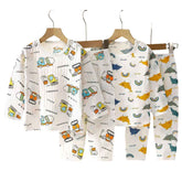 👦🛏️ Soft & Snuggly Cartoon Pyjama Set for Boys – Long & Short Sleeve Options! - ThiGui