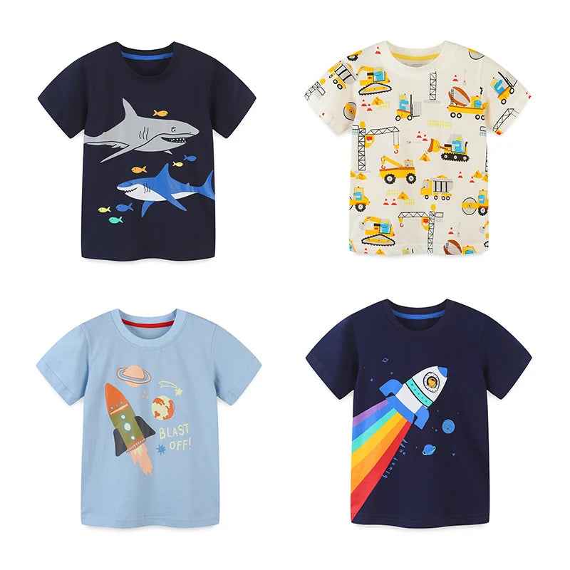 🦕 Cool & Comfy! Cartoon Cotton Tees for Your Little Explorer (2–7Y) 👕✨ - ThiGui