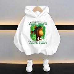 Italian Brainrot Tung Tung Hoodie ππ§₯ Fun Thin Cartoon Sweatshirt for Boys - ThiGui