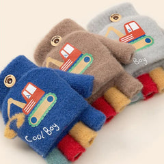🧤🐻 Cartoon Plush Gloves for Kids – Cute, Comfy & Perfect for Chilly Days! 🎨❄️ - ThiGui