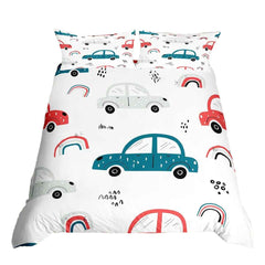 🚗Vroom into Dreamland! Colourful Car Duvet Set for Little Drivers 💤 - ThiGui