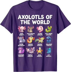 🌈 So Cute It Gills Me! Axolotls of the World T-Shirt for Little Animal Lovers 🐟💕 - ThiGui