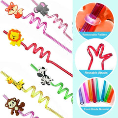 🦁 Sip & Roar – Jungle Animal Party Straws for Wild Fun at Every Sip! - ThiGui
