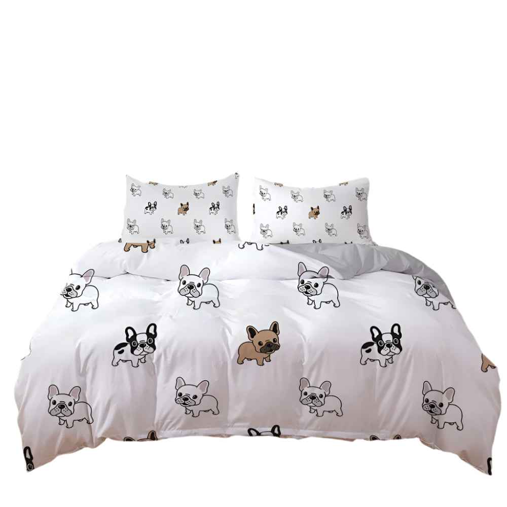 🐾Snuggle Up with a Frenchie! Adorable Bulldog Bedding Set for Little Dreamers 🐾 - ThiGui