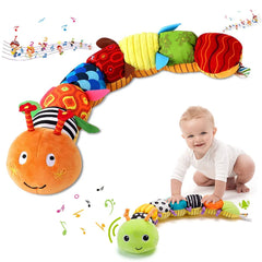 🎵 Snuggle & Shake! Soft Baby Caterpillar Rattle Toy for Newborns 👶✨ - ThiGui