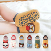 🧦🐻 6-Pair Cartoon Animal Socks – Comfy, Non-Slip, and Cute for Active Little Toes! 🎨🧒 - ThiGui