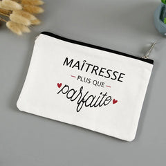 💄🖍️ Merci Maîtresse! Stylish Makeup & Pencil Pouch for Teacher Appreciation 💐🎁 - ThiGui