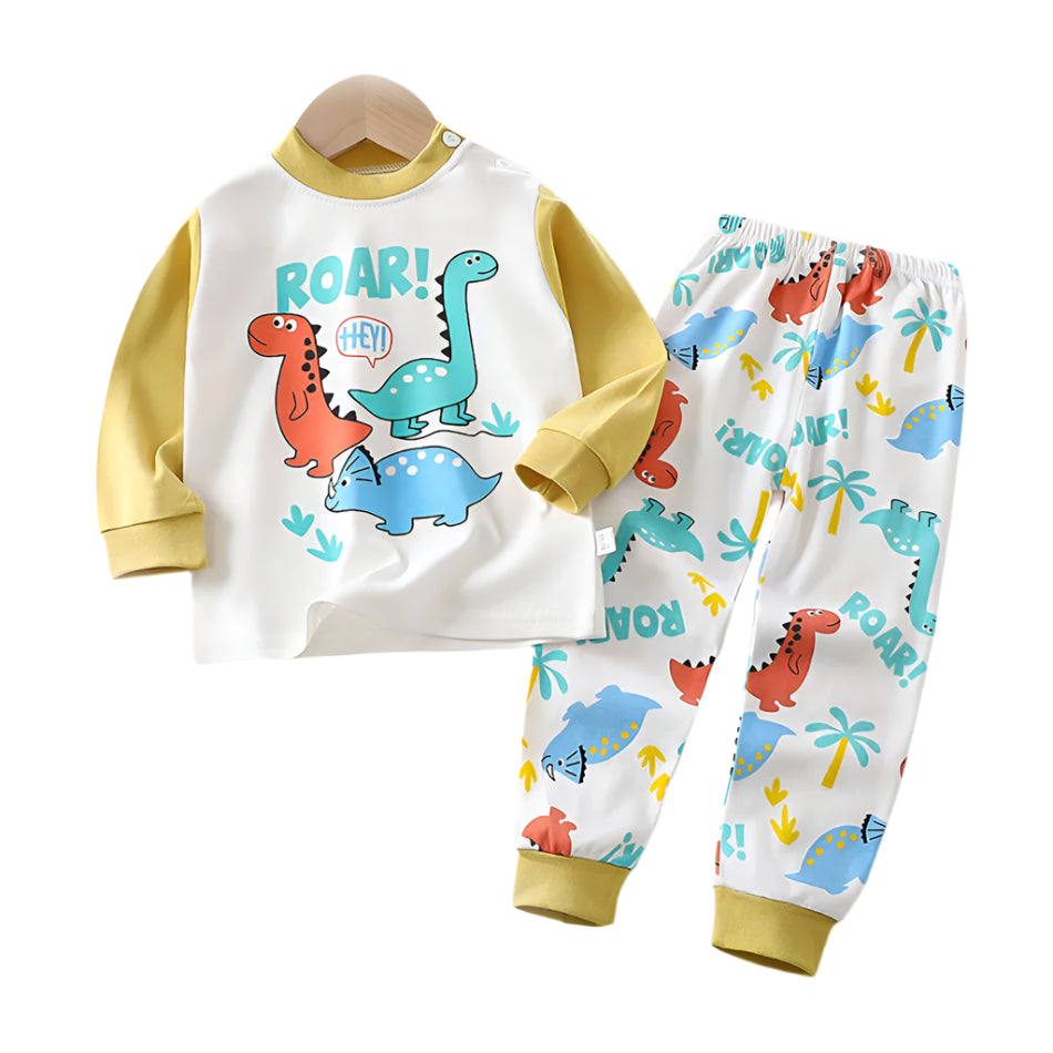 🦕 Snuggle Up in Dino Dreams – Comfy Cotton PJs for Boys & Girls 🌙💤 - ThiGui