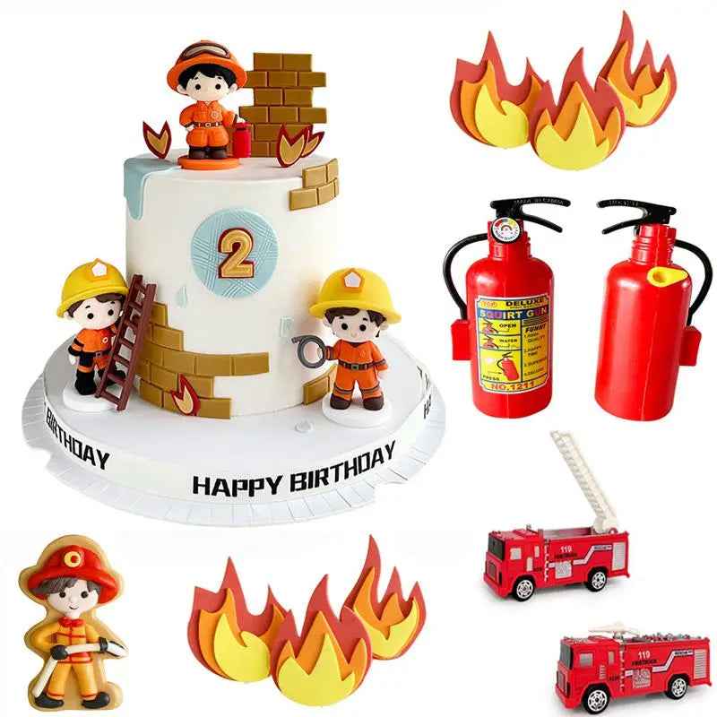 🎈Sound the Alarm – Firefighter Cake Toppers to Spark Birthday Fun! - ThiGui