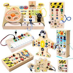 🌳Ultimate Montessori Busy Board – Light-Up Steering Wheel Fun for Curious Little Explorers! - ThiGui