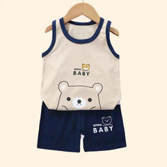 🌞Cool & Comfy Summer Outfit for Little Explorers – Cotton Tank & Shorts Set - ThiGui