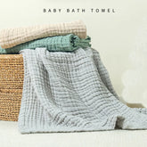 🌿 Soft as a Cloud – Pure Cotton Bubble Muslin Blanket for Snuggly Little Ones 👶🛏️ - ThiGui