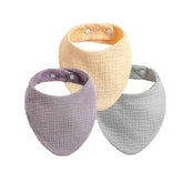 🍼Soft & Stylish! 3-Pack Cotton Bandana Bibs for Happy, Mess-Free Babies - ThiGui