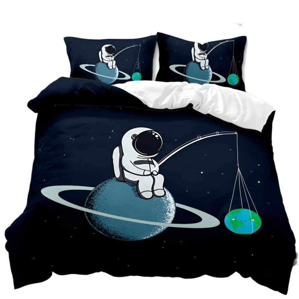 🛸Galaxy Dreams Await! Astronaut Bedding Set for Young Space Adventurers - ThiGui