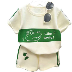 🩳Striped Summer Charm – Comfy Short Sleeve Set for Stylish Little Movers! - ThiGui