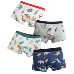 🦕🩲 Boys’ Dino Boxer Briefs – Soft Cotton Comfort in Fun Cartoon Multipacks! 🎨🧺 - ThiGui
