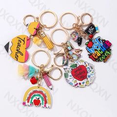 🍎💖 A Little Thank-You with Big Heart – Cute Teacher Keychain Gift 🌈✏️ - ThiGui