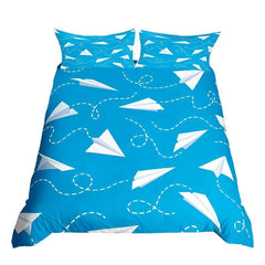 ✈️ Soaring into Sweet Dreams – Cartoon Airplane Bedding Set for Boys - ThiGui