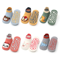 π§¦π» 6-Pair Cartoon Animal Socks β Comfy, Non-Slip, and Cute for Active Little Toes! π¨π§ - ThiGui