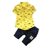🧢 Charming Little Explorer Set – Cool Summer Shirt & Shorts for Adventurous Boys - ThiGui