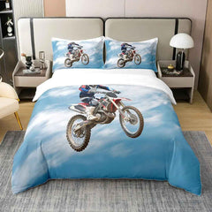 🏁Ready, Set, Sleep! Epic Dirt Bike Bedding for Young Racers 🏍️ - ThiGui