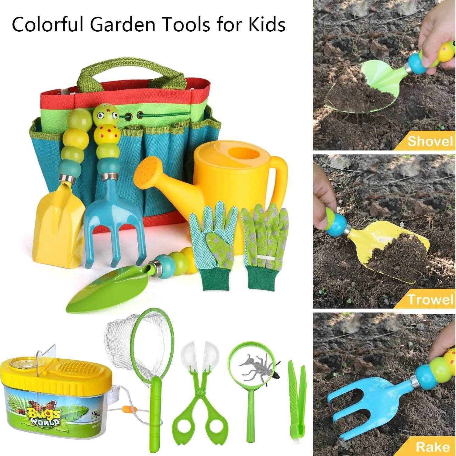 🌼 Dig, Plant & Play! Colourful Garden Tools Set for Little Green-Thumbs - ThiGui