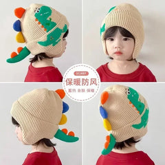 🧢🦕 3D Dino Earmuff Hat – Cozy, Cute & Roarsome for Winter Days! ❄️👶 - ThiGui