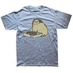 DJ Cat Graphic Tee 🎧🐱 Cool Summer Streetwear Cotton T-Shirt - ThiGui