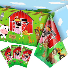 🐷Oink, Moo, Baa – Adorable Farm Animals Tablecloth for a Barnyard Bash! 🐮🐑 - ThiGui