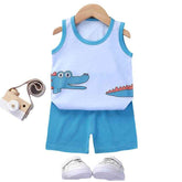 🌞Cool & Comfy Summer Outfit for Little Explorers – Cotton Tank & Shorts Set - ThiGui