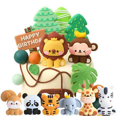🎂Jungle Joy Cake Toppers – Adorable Safari Animals for a Wildly Cute Celebration! - ThiGui