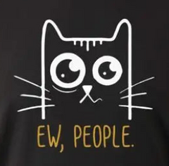 Ew People Retro Cat Tee π±π Funny Sarcastic Meme T-Shirt - ThiGui