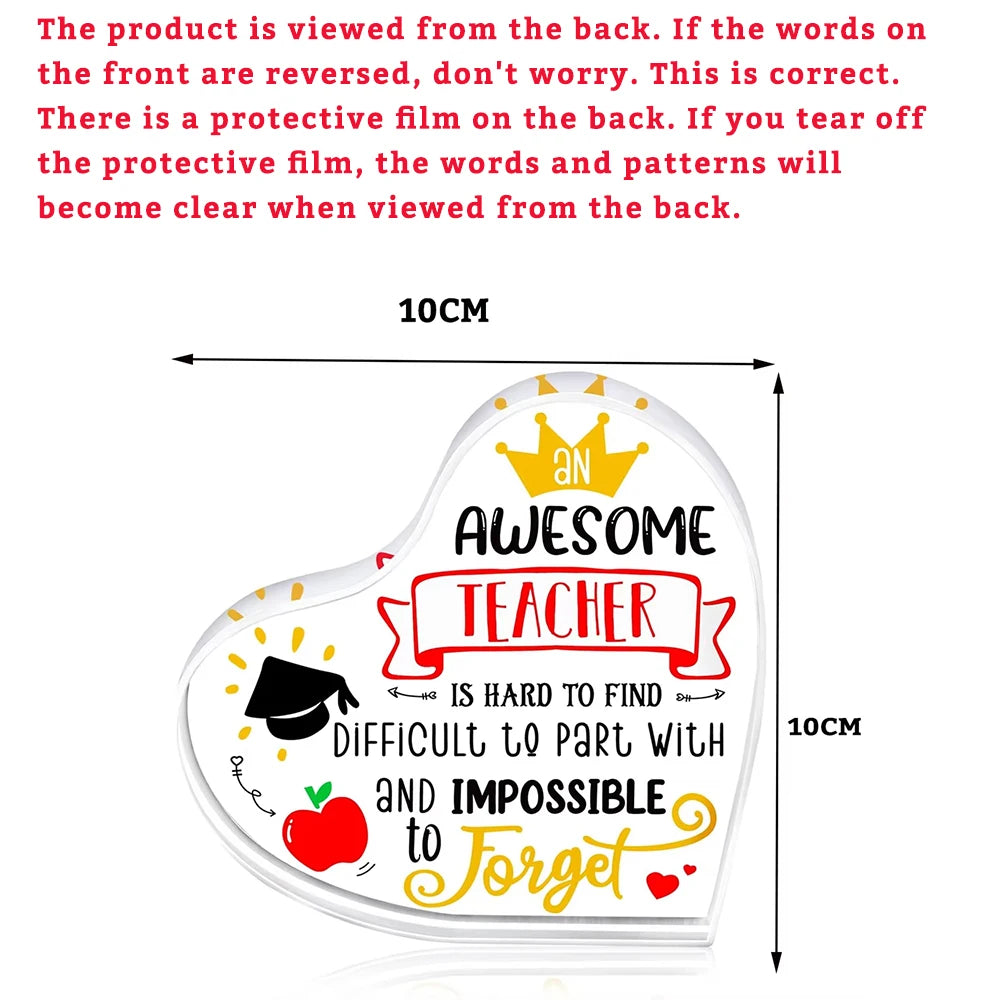 🍎📄 A Heartfelt “Thank You” That Lasts – Acrylic Keepsake Gift for Teachers & Mentors 💖 - ThiGui