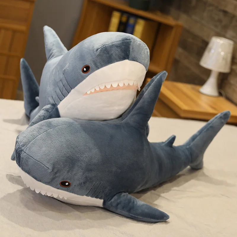 🦈 Snuggles That Bite (Just a Little!) – Shark Plush Pillow for Cool Kids 🛏️💙 - ThiGui