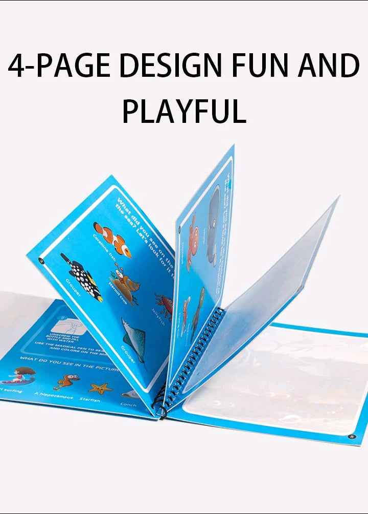 🌈 Magical Water Reveal Book 🖌️ No Mess, All Fun! Perfect for Little Explorers 🚀 - ThiGui